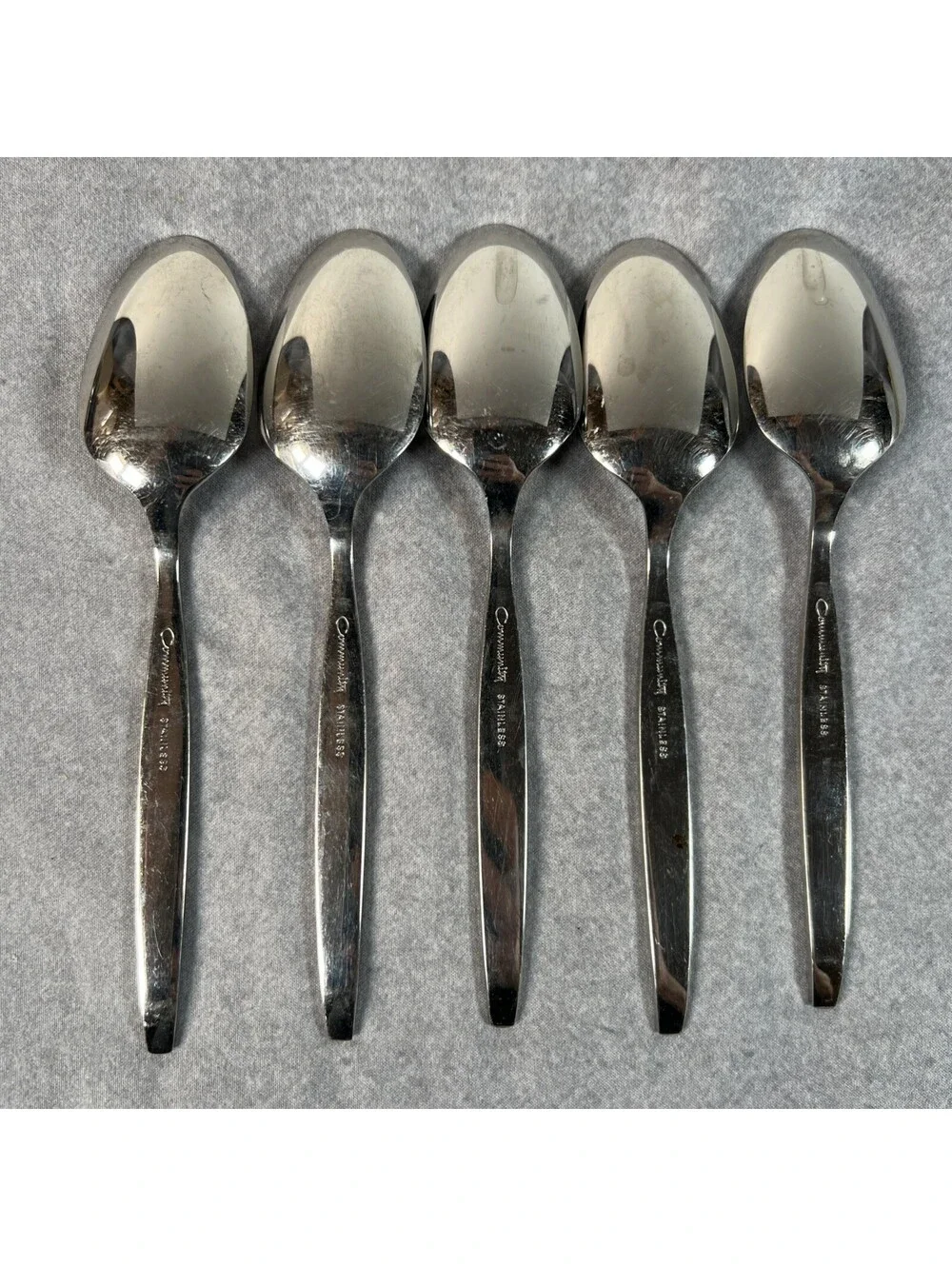 Set Of 5 Community Stainless Flatware Teaspoon